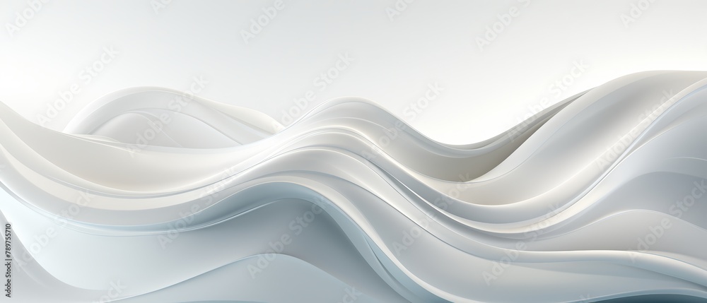 Obraz premium Electric energy wave in a stark white environment, 3D, minimal style,