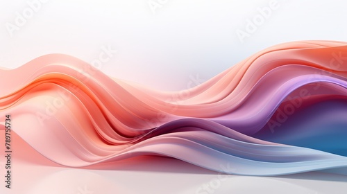 Energy waves in a soft, flowing 3D illustration, minimal modern style