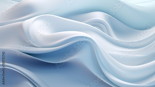 Flowing 3D illustration of soft waves, embodying minimalist modern energy