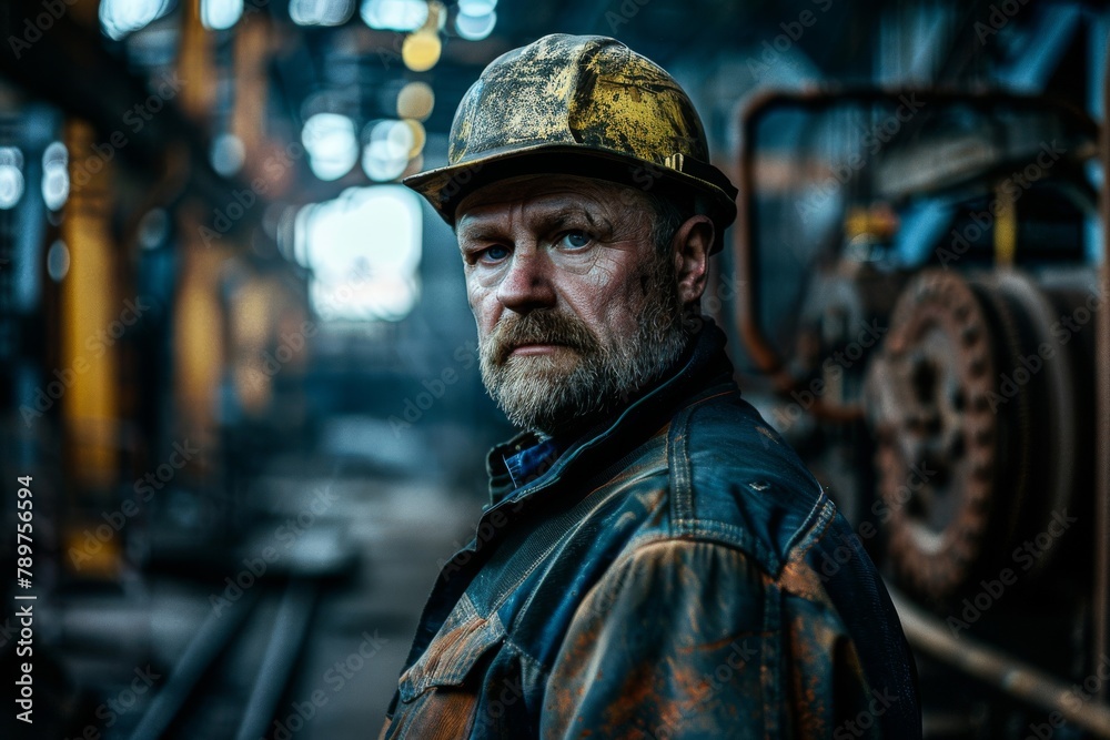 portrait of a worker at oil and gas refinery