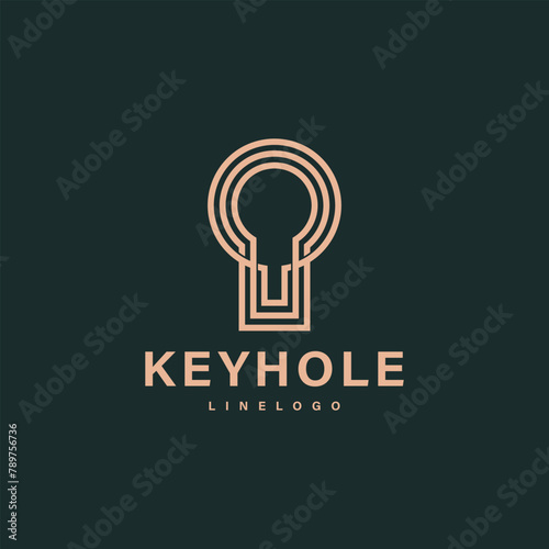 key hole line logo design 2