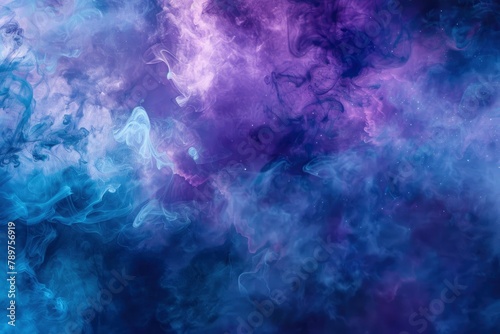 Vivid and richly textured abstract background featuring a cosmic blend of blue and purple shades, resembling a nebula or galaxy - generative ai