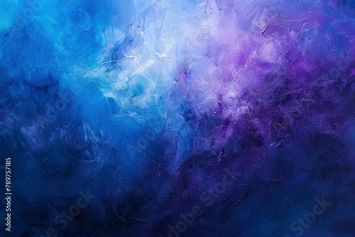 Vivid and richly textured abstract background featuring a cosmic blend of blue and purple shades, resembling a nebula or galaxy - generative ai