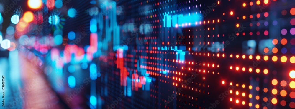 custom made wallpaper toronto digitalMarket disruption graph on a digital screen, close-up, neon lights, mysterious ambiance, 