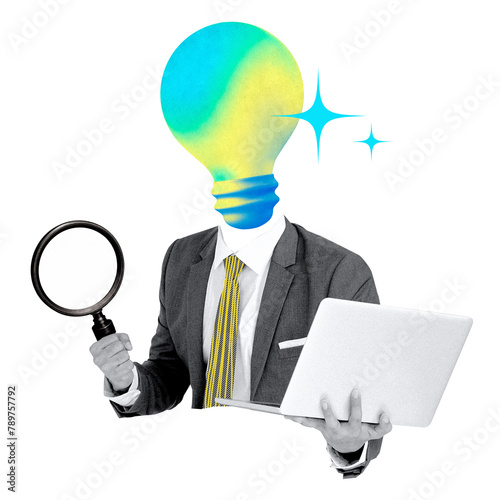 Research business ideas png sticker remix, transparent background photo