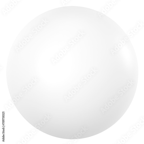 3D white sphere png geometric clipart, transparent background