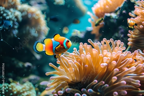 A photo of a fish and anemone . © crescent