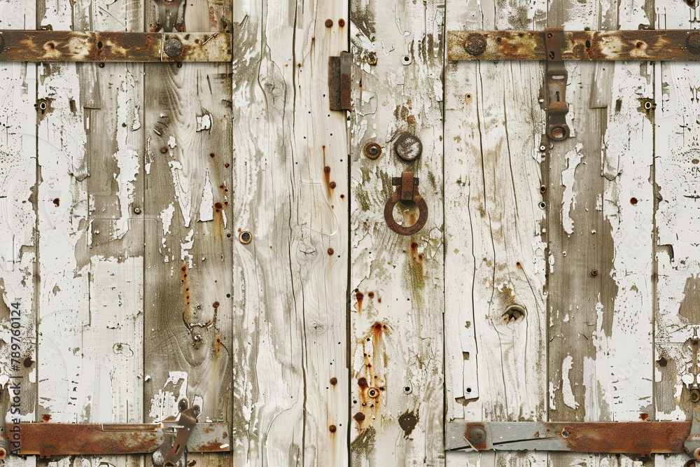 Weathered wooden door texture Minimalist grunge background. AI Image
