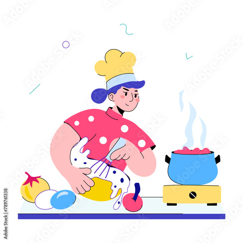 Grab this doodle mini illustration of expert cook 