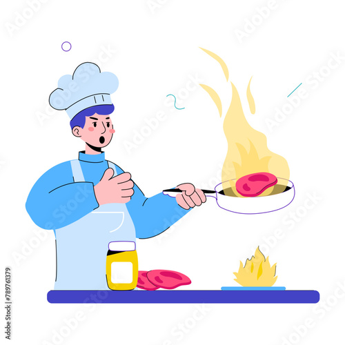 Check out doodle mini illustration of burnt food 
