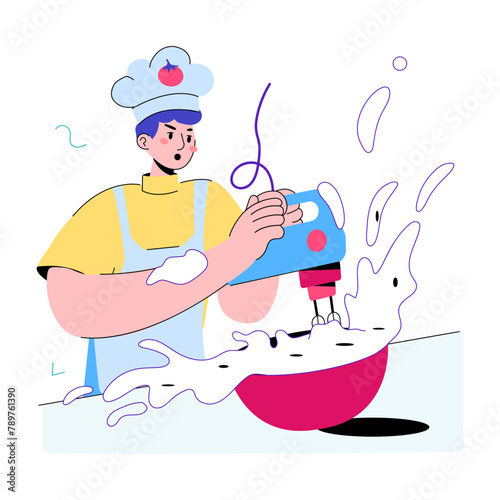 Here’s a doodle mini illustration of a messy chef 