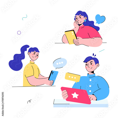 A hand drawn mini illustration of group communication 