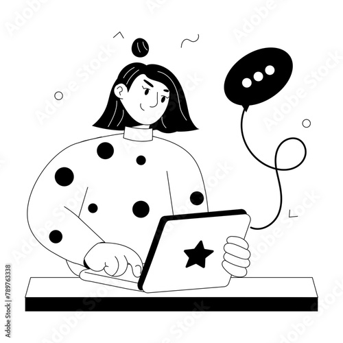 A hand drawn mini illustration of digital communication 