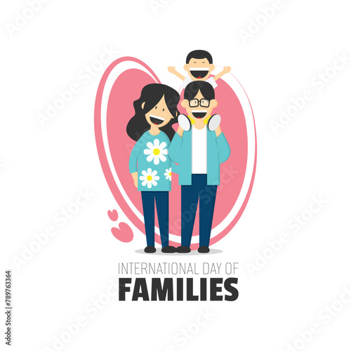 International Day of Families poster with a family laughing happily together
