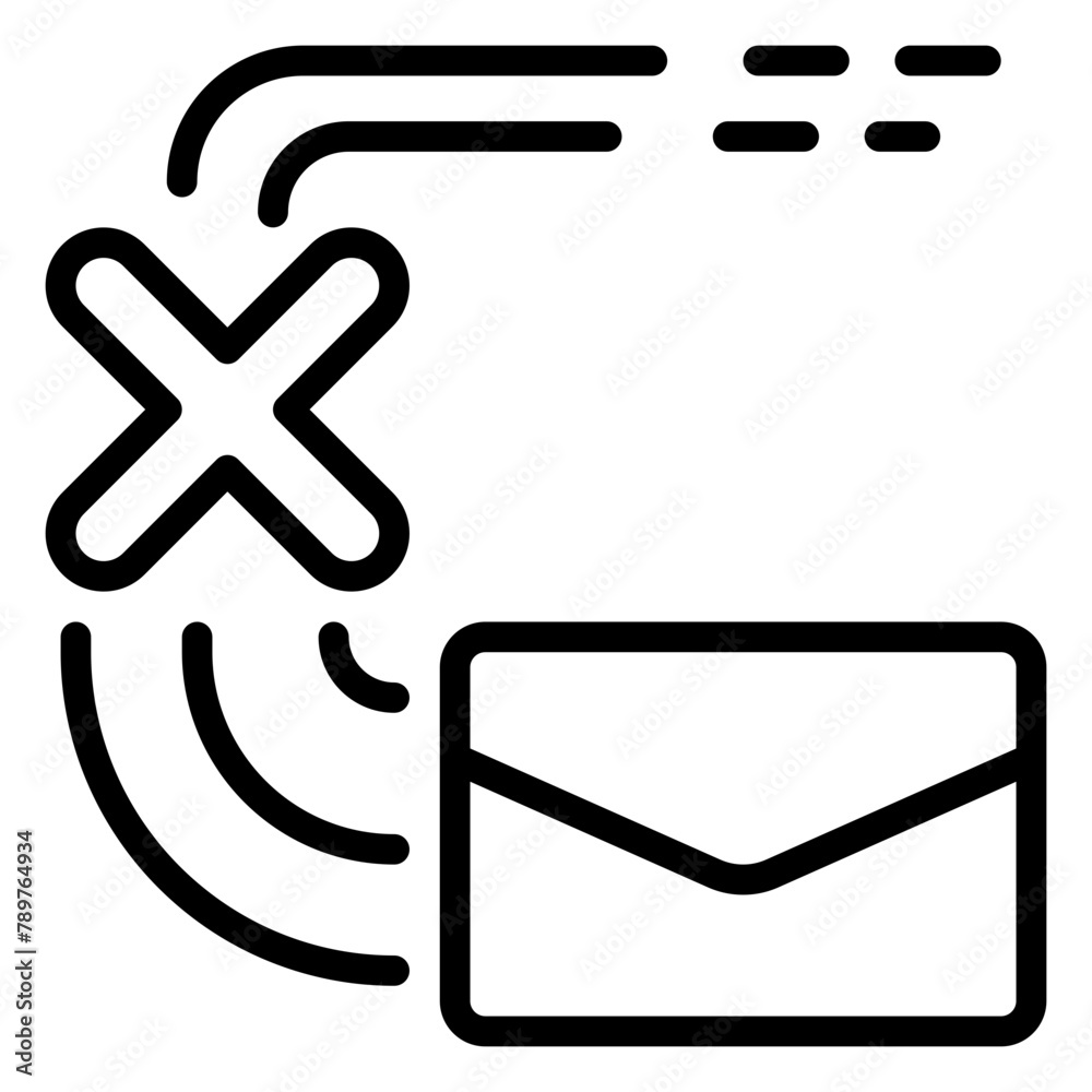 Email Bounce rate icon, line icon style Email Bounce rate icon, line icon style