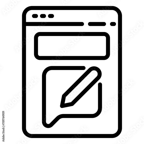 Blog icon, line icon style