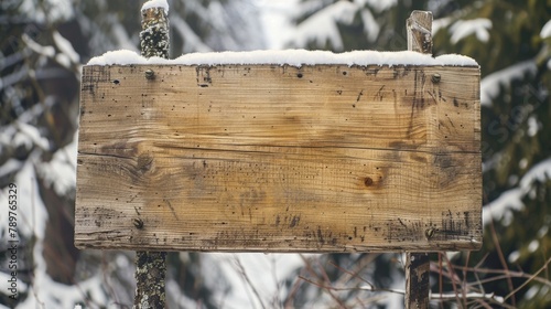 Blank mockup of a rustic wooden ski resort sign with a handpainted logo. .