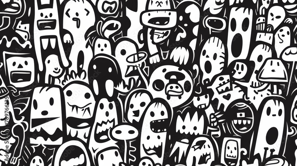 Doodle Style Drawing Figures Pattern Texture Wallpaper Background