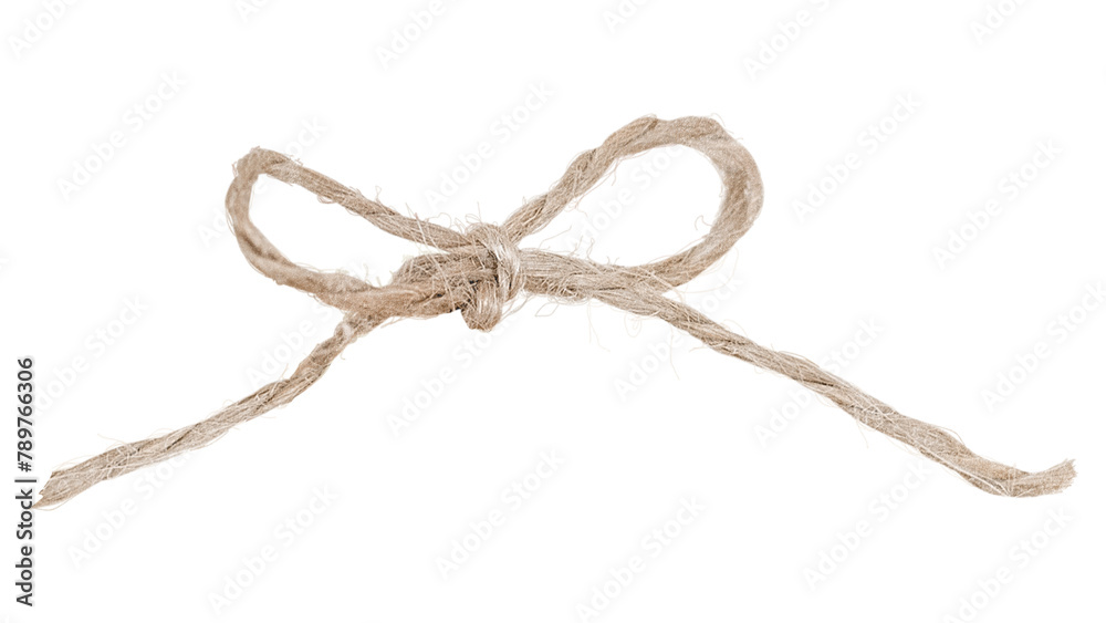 Rope ribbon bow png sticker, transparent background