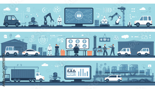 Conceptual Concepts of Big Data and Machine Learning Applications Using Artificial Intelligence. Vector illustration.