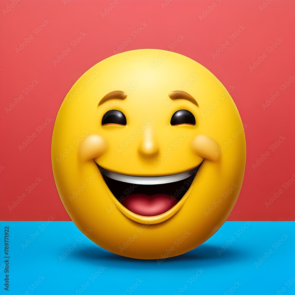 Fototapeta premium 3d smiley face with smile emoiji