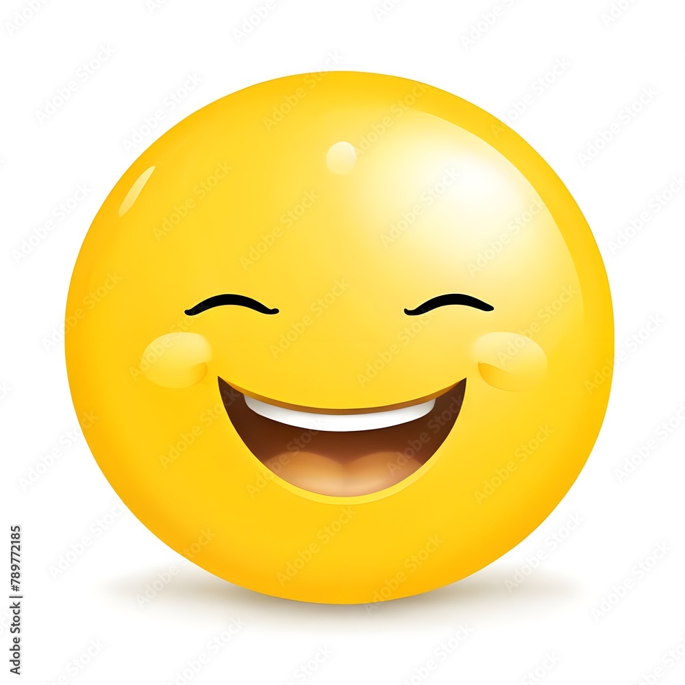Fototapeta premium smiley face icon emoji cartoon symbol illustration emotion yellow