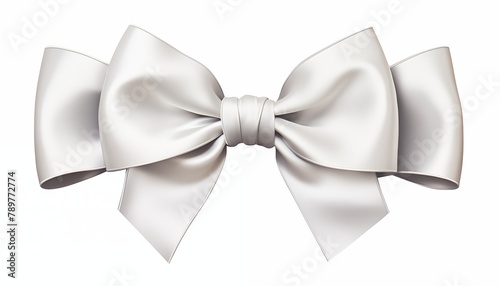 white silver ribbon bow