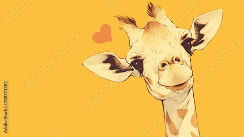A delightful illustration featuring a charming little giraffe complete with a heart floating above its head is available in both colorful and black and white versions making it an ideal cho