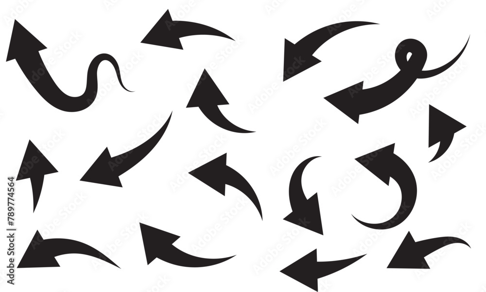 Super set different shape hand drawn arrows. Doodle style curved and squiggly arrows. Illustrations for Web or polygraphy Design. Super set different shape hand drawn arrows. Doodle style curved and squiggly arrows. Illustrations for Web or polygraphy Design.