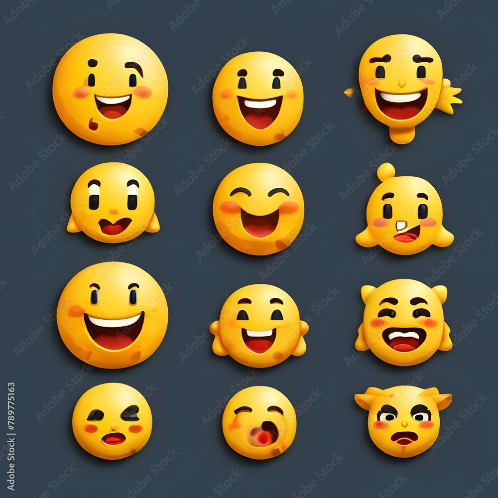 set of emojis with emotions