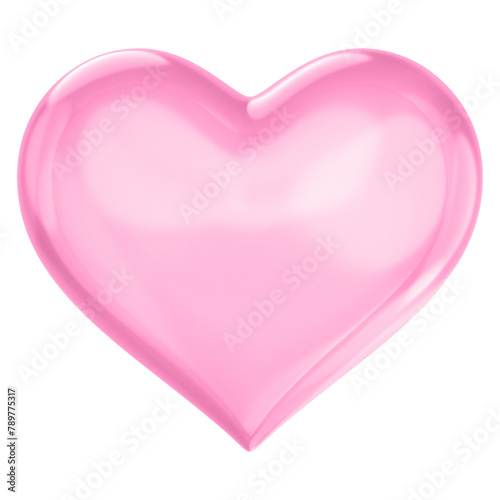 Pink heart png 3D element, transparent background photo
