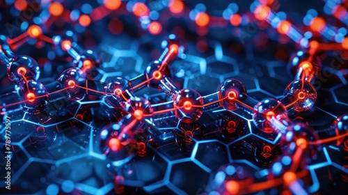 Captivating Molecular Visualizing the Reactive Nature of Halogens in Digital Chemistry Artwork photo