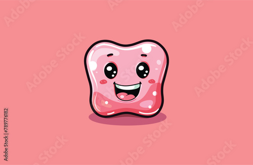 Cute Chewing gum Mascot Logo Style 