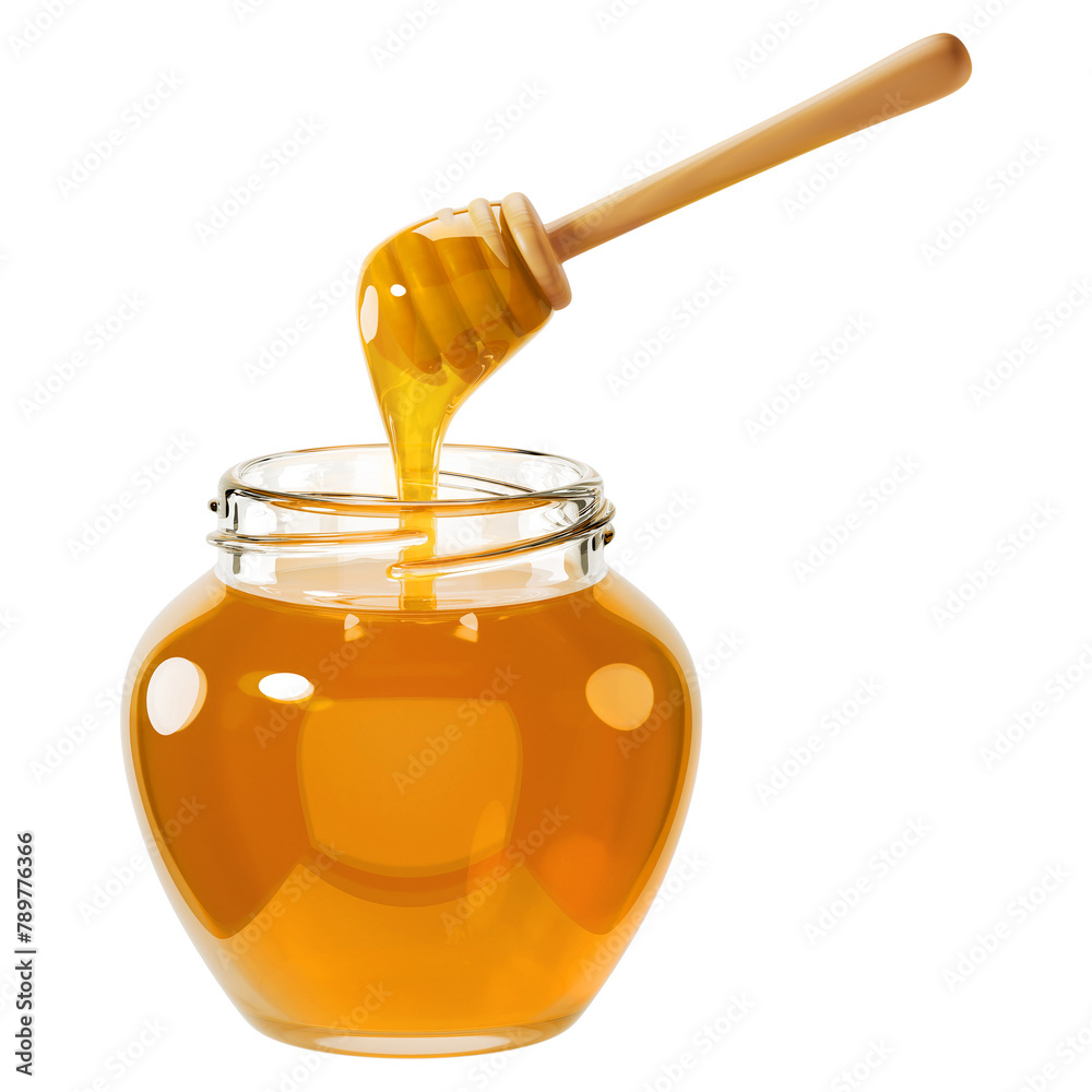 PNG 3D honey jar, element illustration, transparent background PNG 3D honey jar, element illustration, transparent background