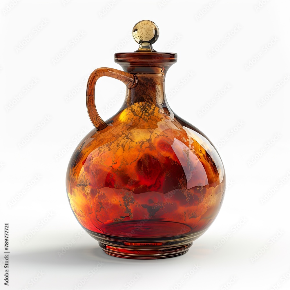 Glass bottle with curious contents on a white background. Glass bottle with curious contents on a white background.