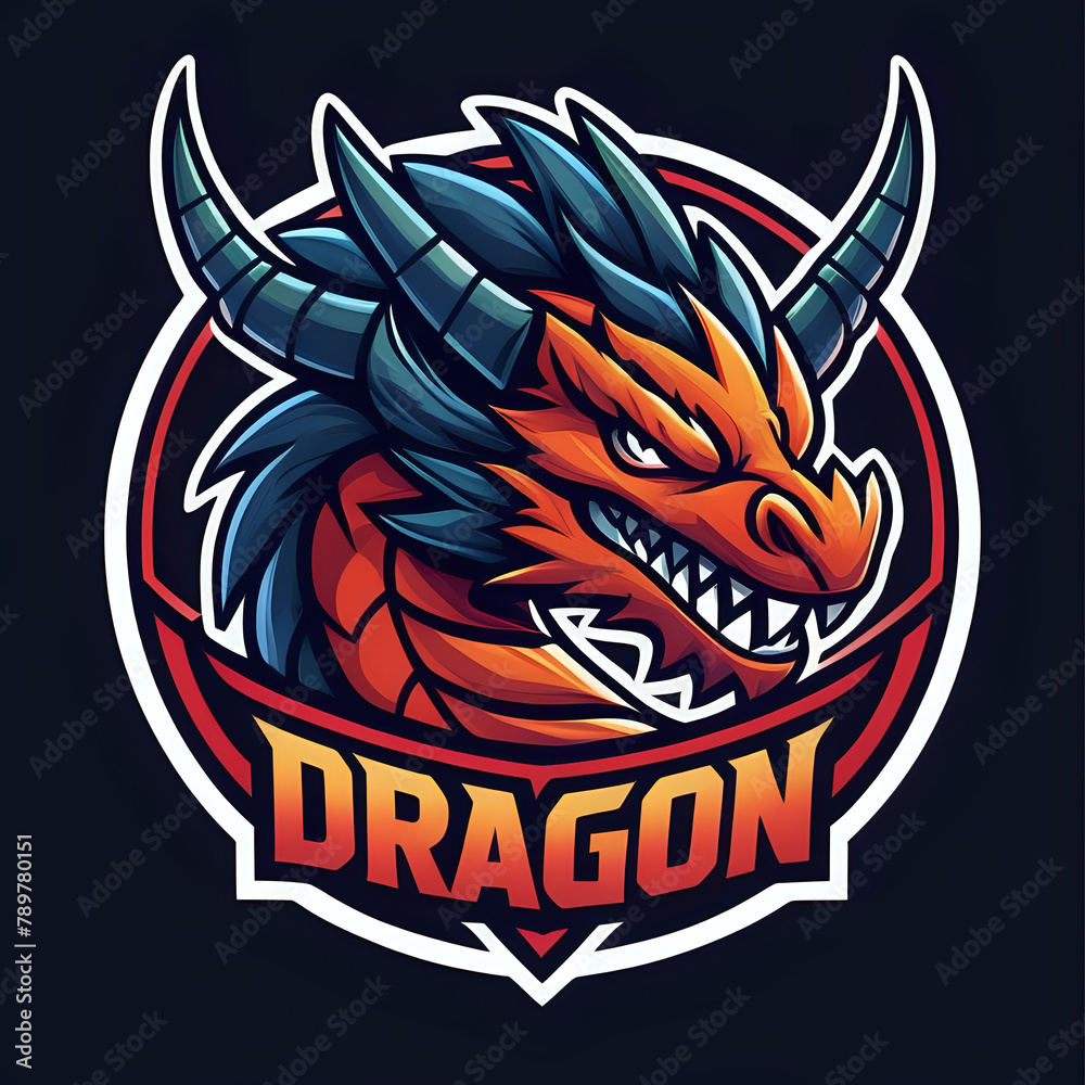 logo iconic dragon, circel logo dragon, chinese dragon tattoo, dragon