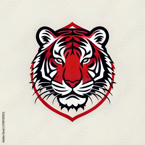 tiger head vector, head of tiger, tiger head vector illustration, icon red tiger