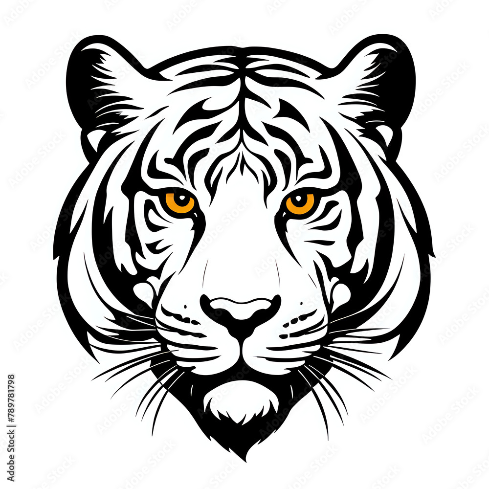 Tiger icon or tiger logo, tiger head mascot, illustration of an tiger, tiger head vector, lion head mascot, chinese tiger logo, Logo tiger, icon tiger