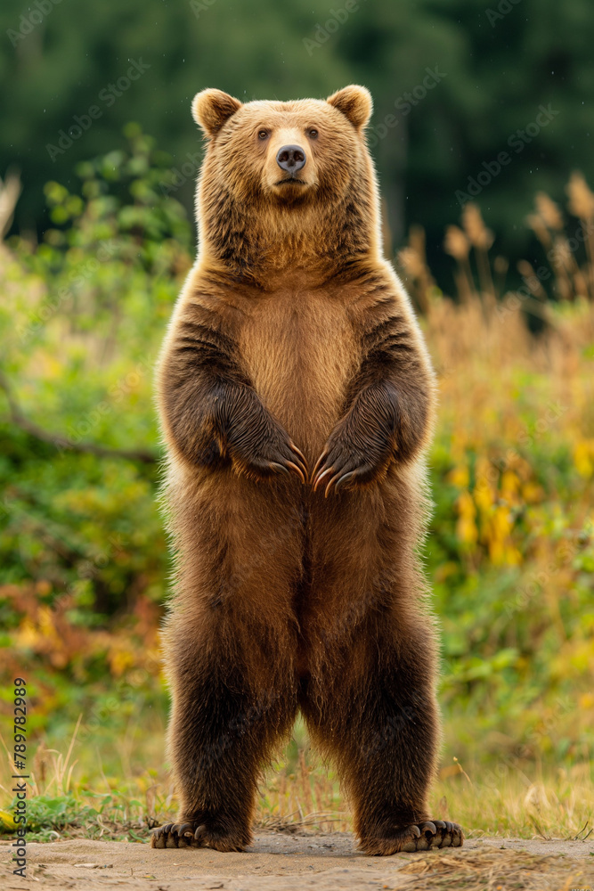 Standing Brown Bear in Natural Habitat Standing Brown Bear in Natural Habitat