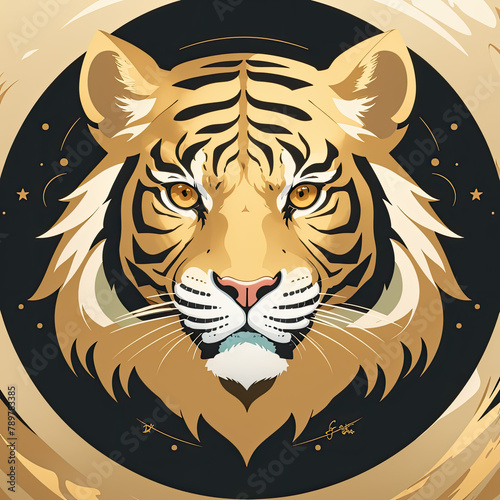 Tiger icon or tiger logo  tiger head mascot  illustration of an tiger  tiger head vector  lion head mascot  chinese tiger logo  Logo tiger  icon tiger  gold tiger