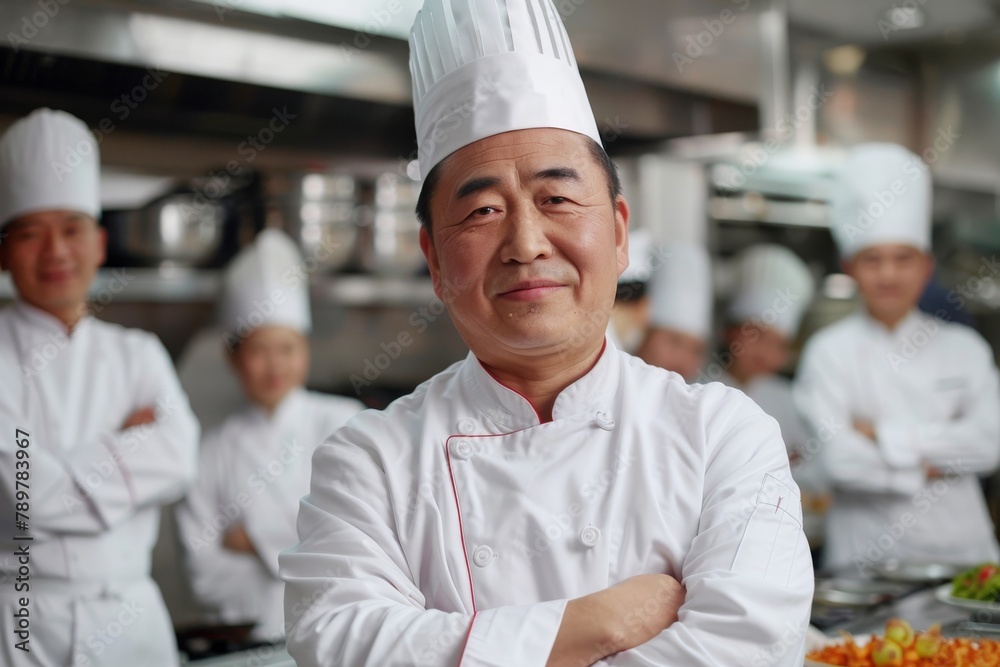 portrait of a chinese male chef smiling