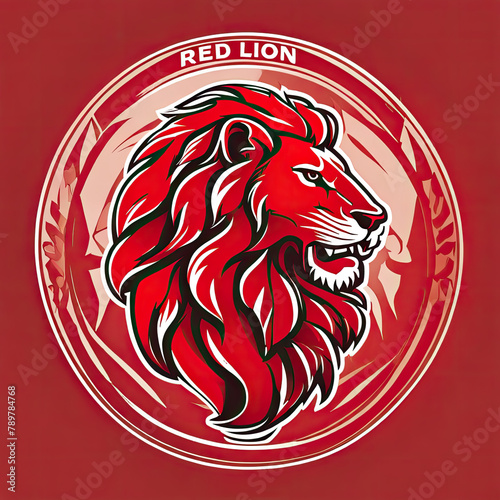 lion icon or lionlogo, liom head mascot, illustration of an lion, lionhead vector, lion head mascot, Logo lion, icon lion, red tiger photo