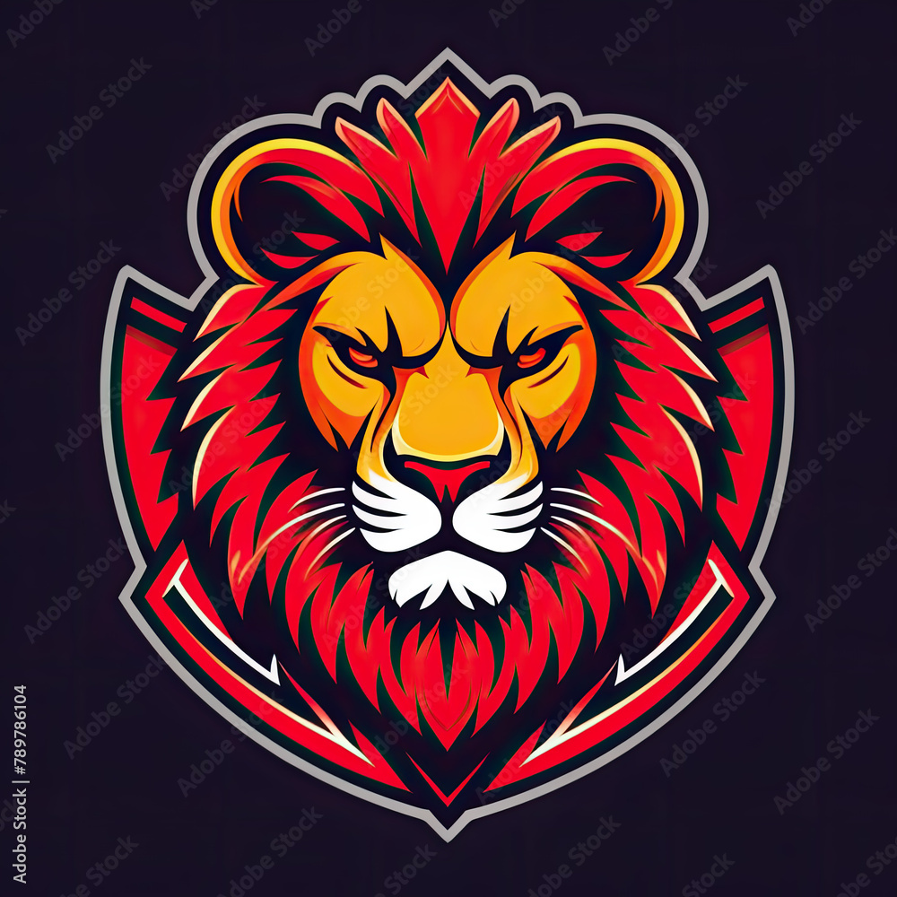 lion icon or lionlogo, liom head mascot, illustration of an lion, lionhead vector, lion head mascot, Logo lion, icon lion, red tiger