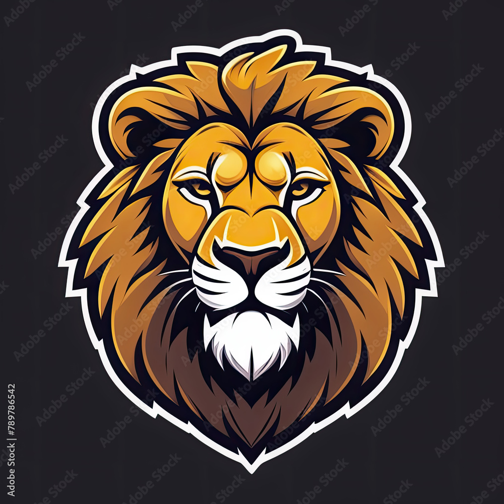 Obraz premium lion icon or lionlogo, liom head mascot, illustration of an lion, lionhead vector, lion head mascot, Logo lion, icon lion, tiger