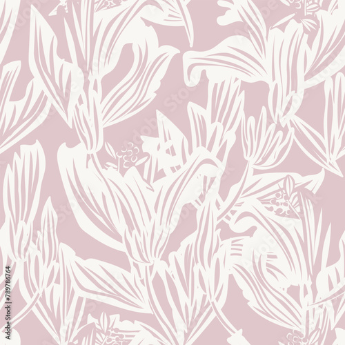 Pastels Botanical Floral Seamless Pattern Design