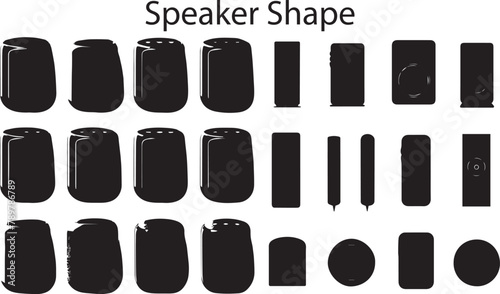 Set of Silhouette Speaker vector collection. Speaker vector Illustration.