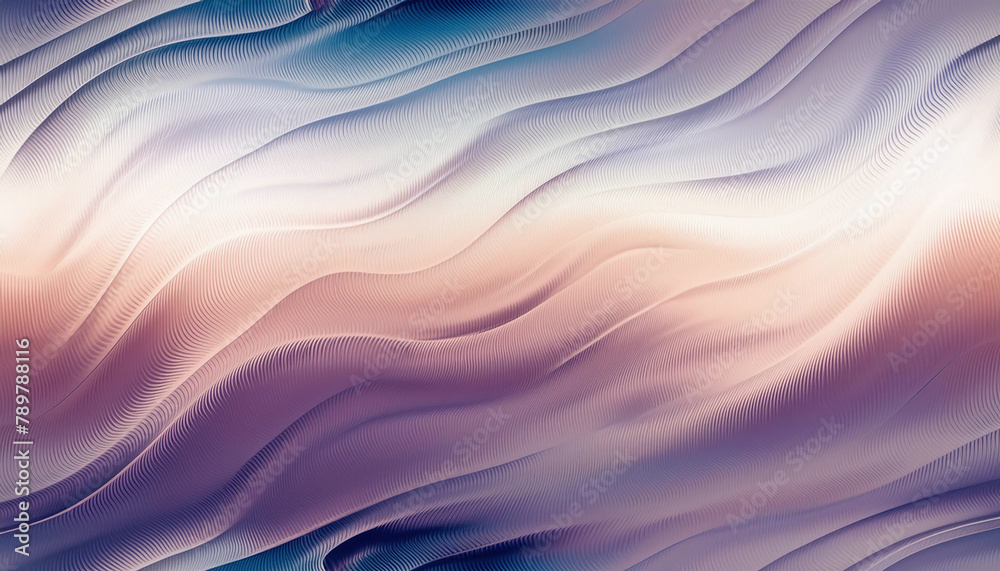 Obraz premium Seamless abstract wave pattern. Vivid degrade blur ombre radiant surreal blurry saturated digital wavy ocean water seamless repeat raster jpg swatch. Soft gentle subtle fuzzy soft out of focus blobs