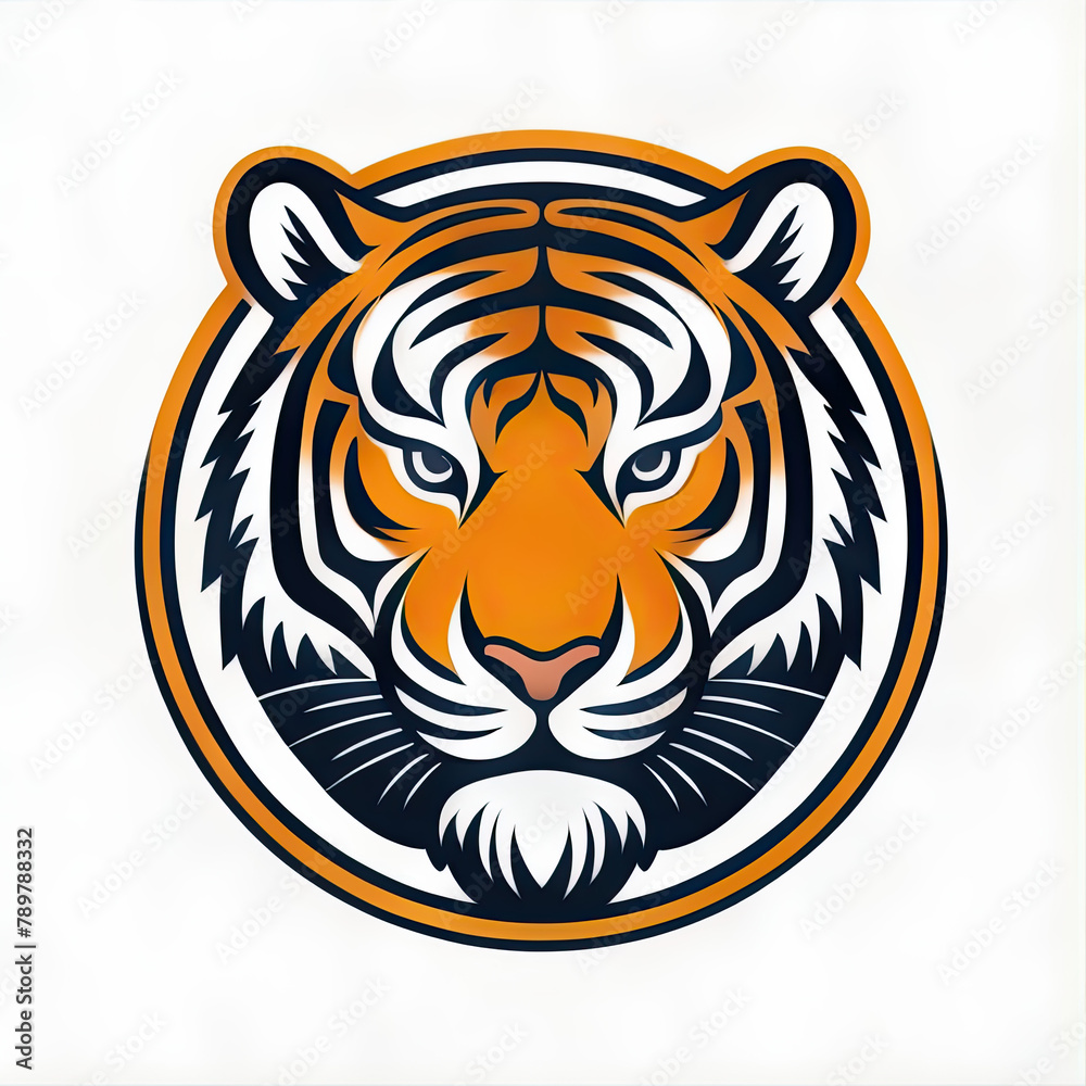 Fototapeta premium white tiger head, tiger head vector, white tiger face, tiger head silhouette