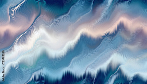 Seamless abstract wave pattern. Vivid degrade blur ombre radiant surreal blurry saturated digital wavy ocean water seamless repeat raster jpg swatch. Soft gentle subtle fuzzy soft out of focus blobs