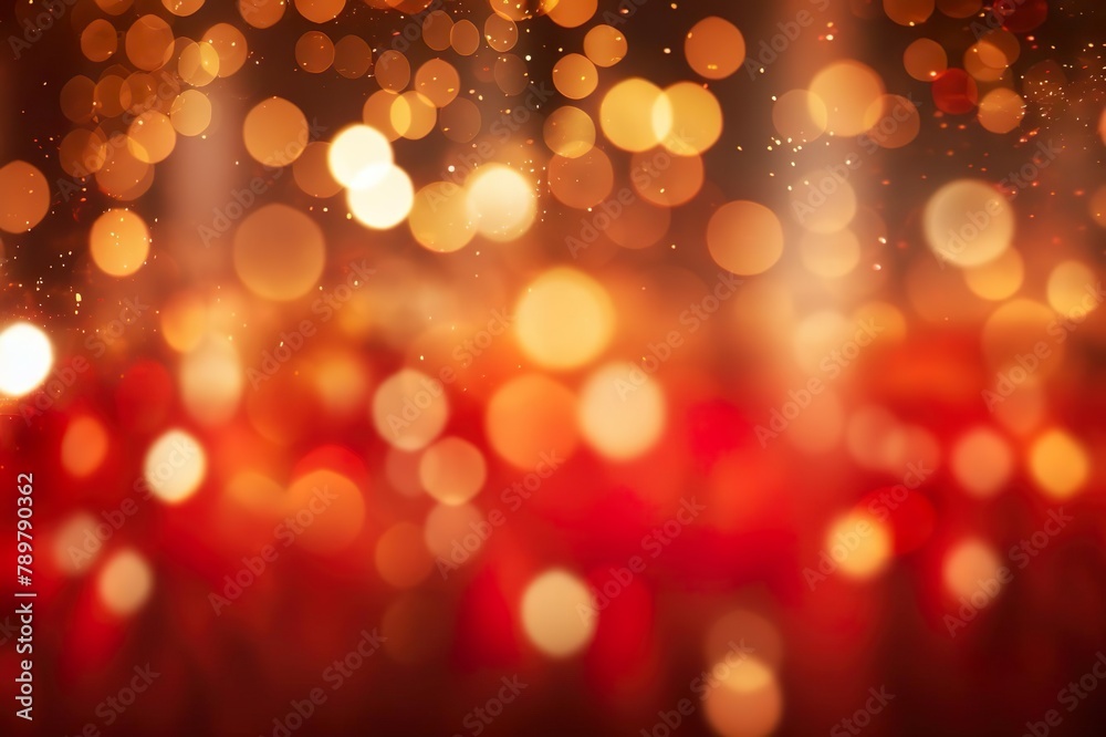Red and gold bokeh lights. Generative AI Red and gold bokeh lights. Generative AI